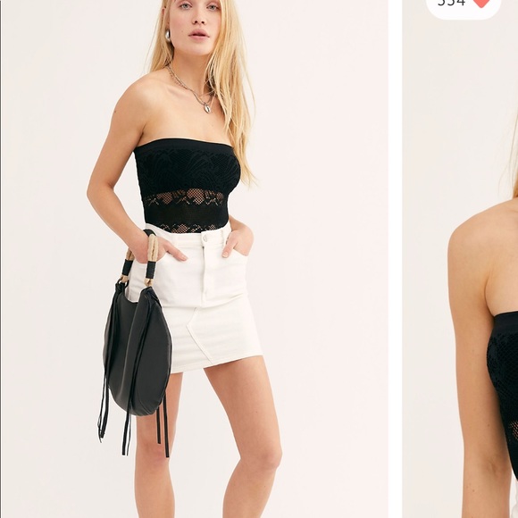 Free People Tops - FREE PEOPLE Black StretchLace Tune in Tube Top M/L